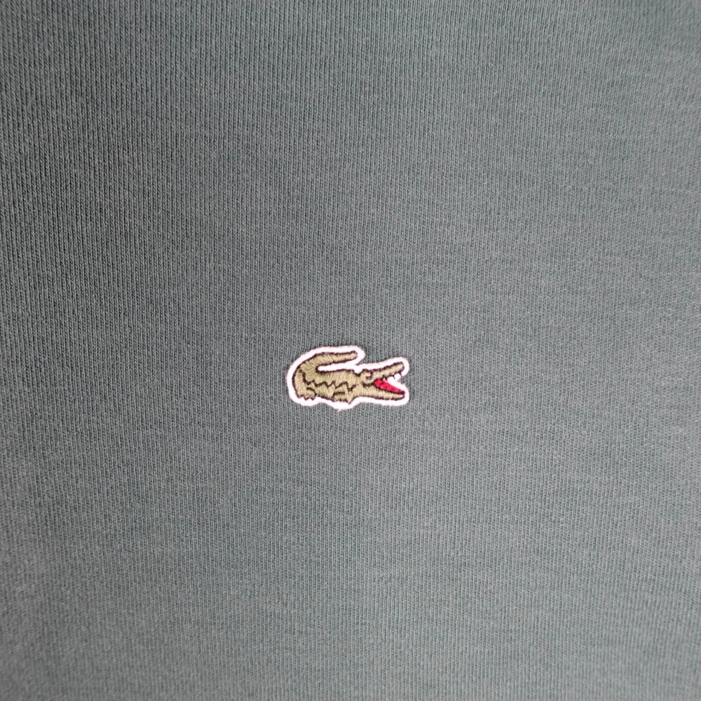 Lacoste Pullover Mens 6 Extra Large Green 1/4 Zip Mock Neck Cotton Crocodile